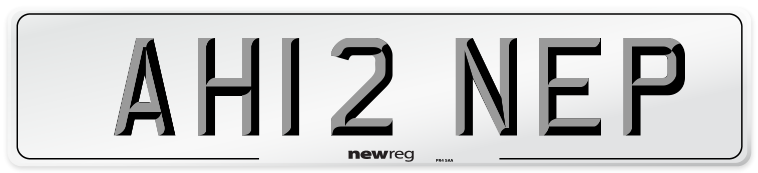 AH12 NEP Number Plate from New Reg